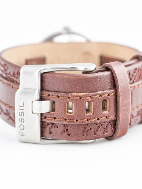 Fossil JR-9878 Genuine Leather Band Quartz Analog Women\'s Watch New Battery